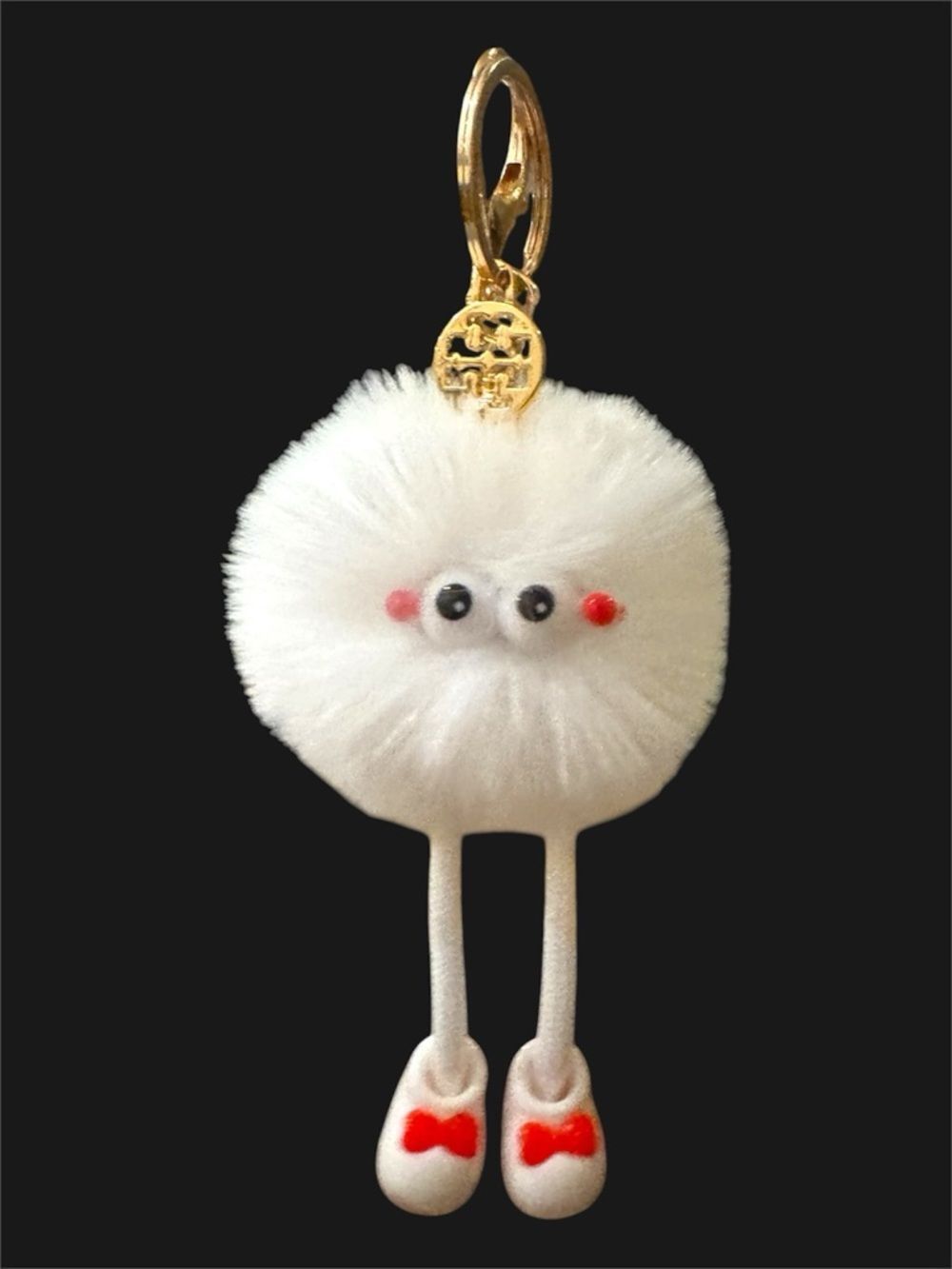 Tory Burch Keychain Bag Charm SnowPuff Pom LuxeLoom Pom Pom